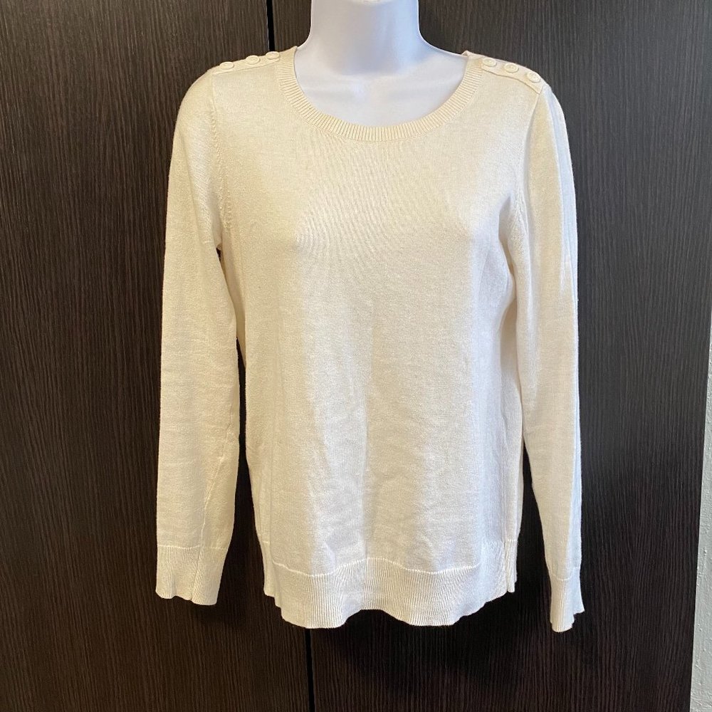 LOFT Cream Long Sleeve Sweater